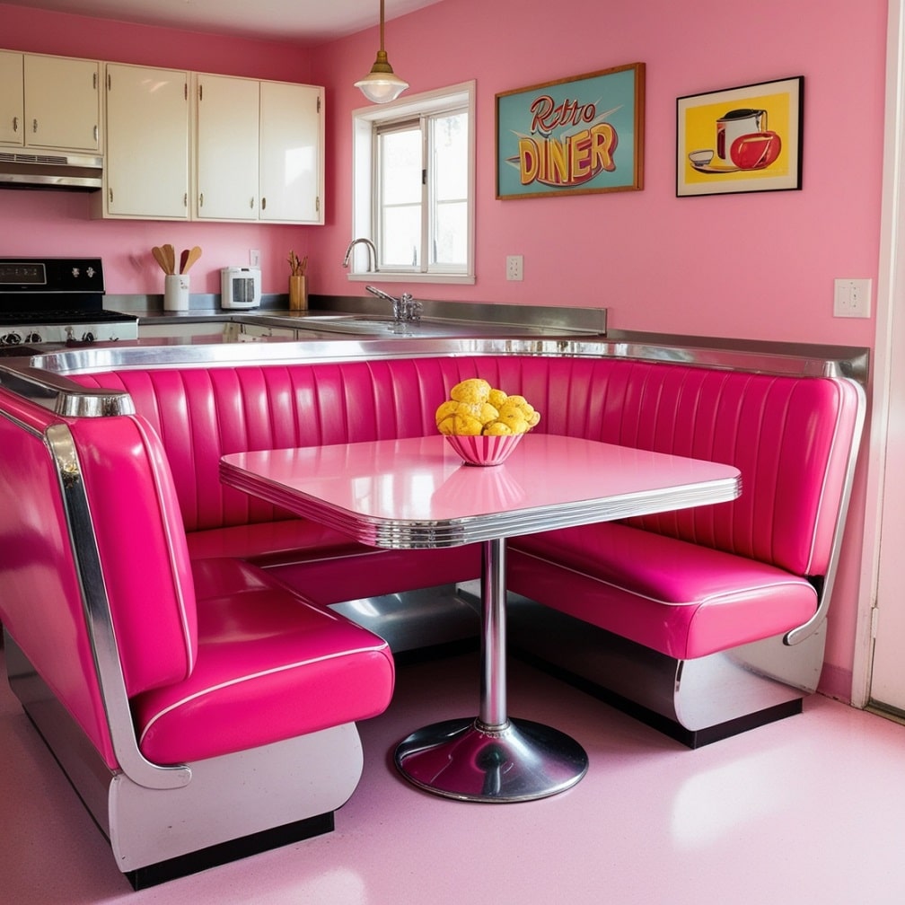 1950s Pink Diner Booth