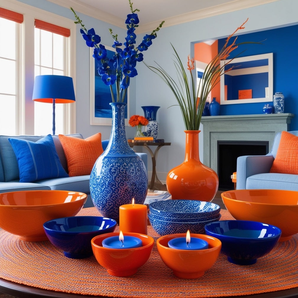 Accent Pieces in Blue and Orange