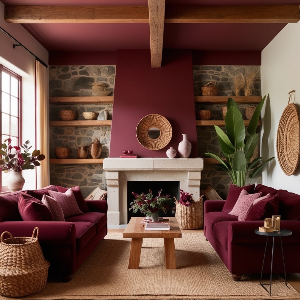 Blending Burgundy with Natural Elements