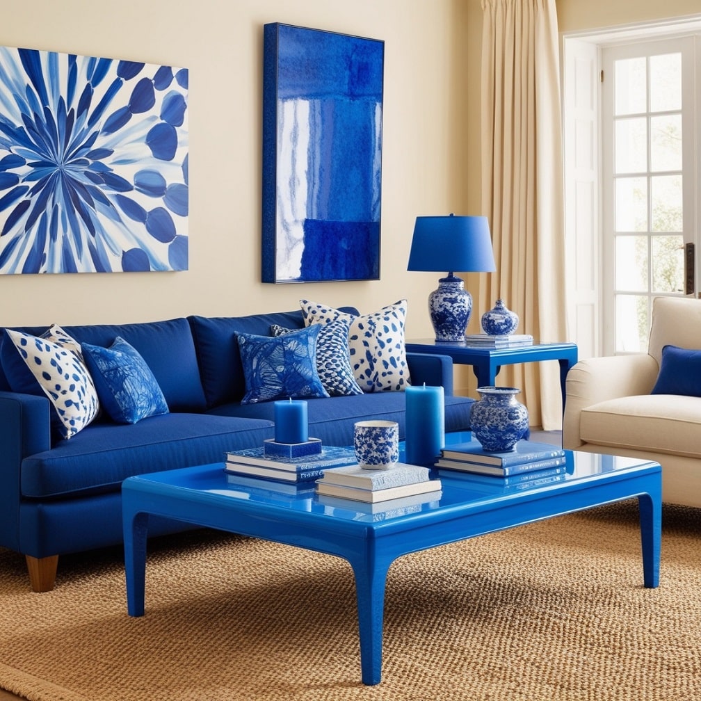 Blue Coffee Tables as a Bold Statement