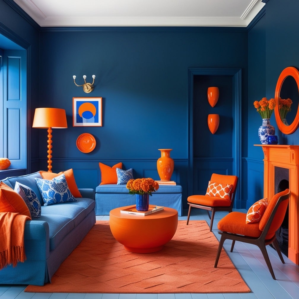 Blue Walls with Orange Accessories