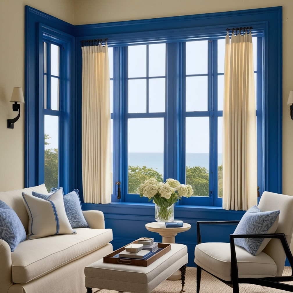 Blue Window Frames for a Subtle Pop