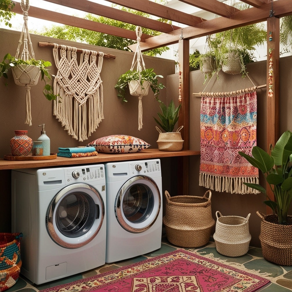 Boho Chic Laundry Space