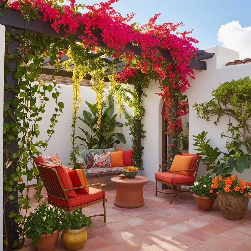 Cascading Color Nurturing Bougainvillea and Trailing Vines