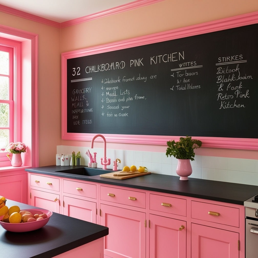 Chalkboard Wall with Pink Frame