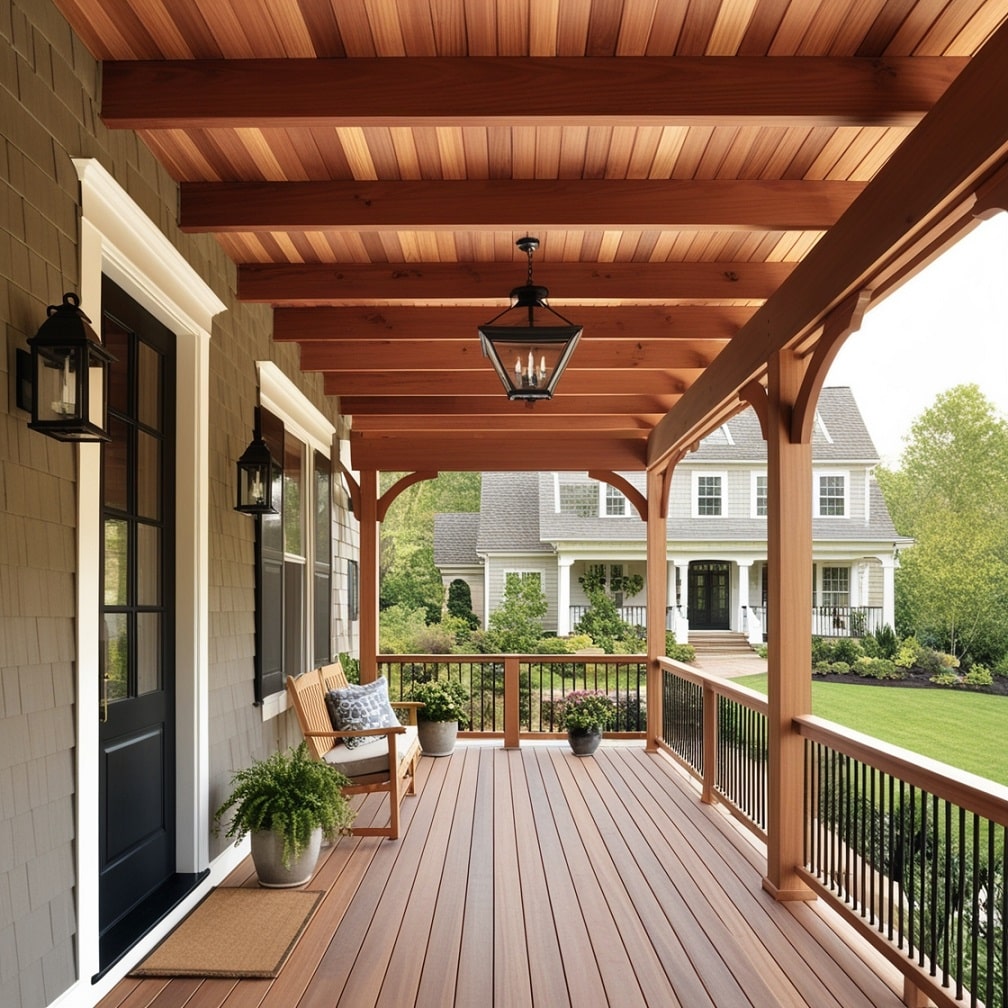 Classic Wooden Pergola with a Natural Finish