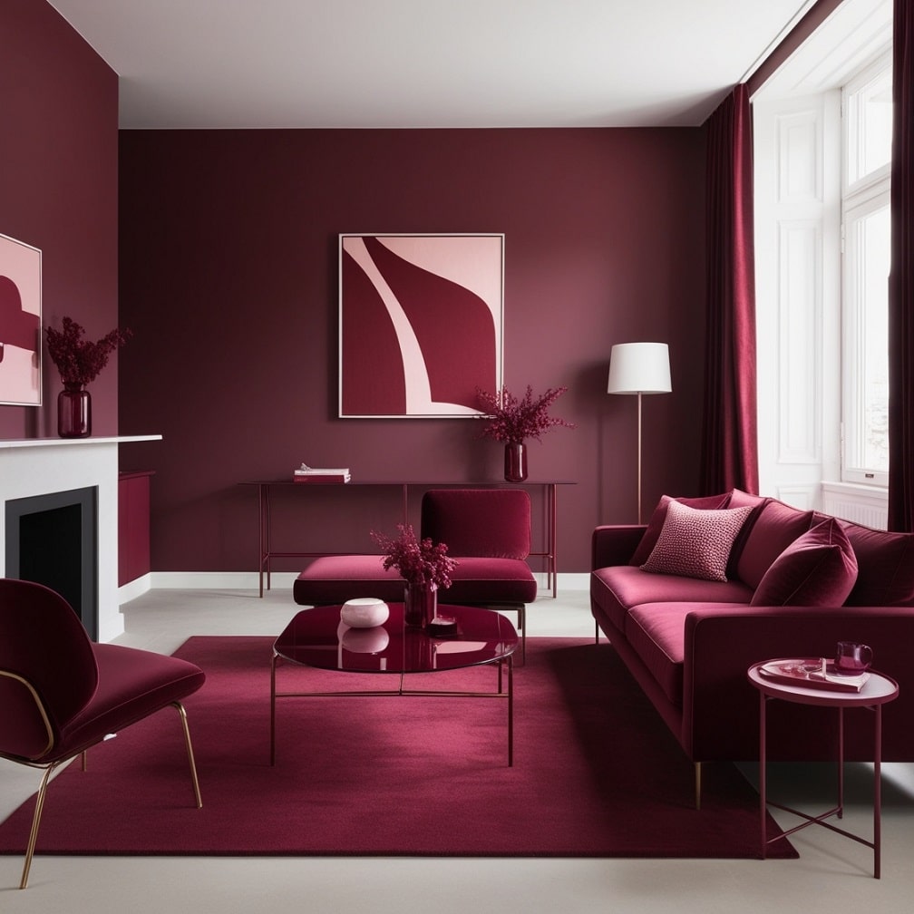 Clean Lines and Monochromatic Burgundy Schemes