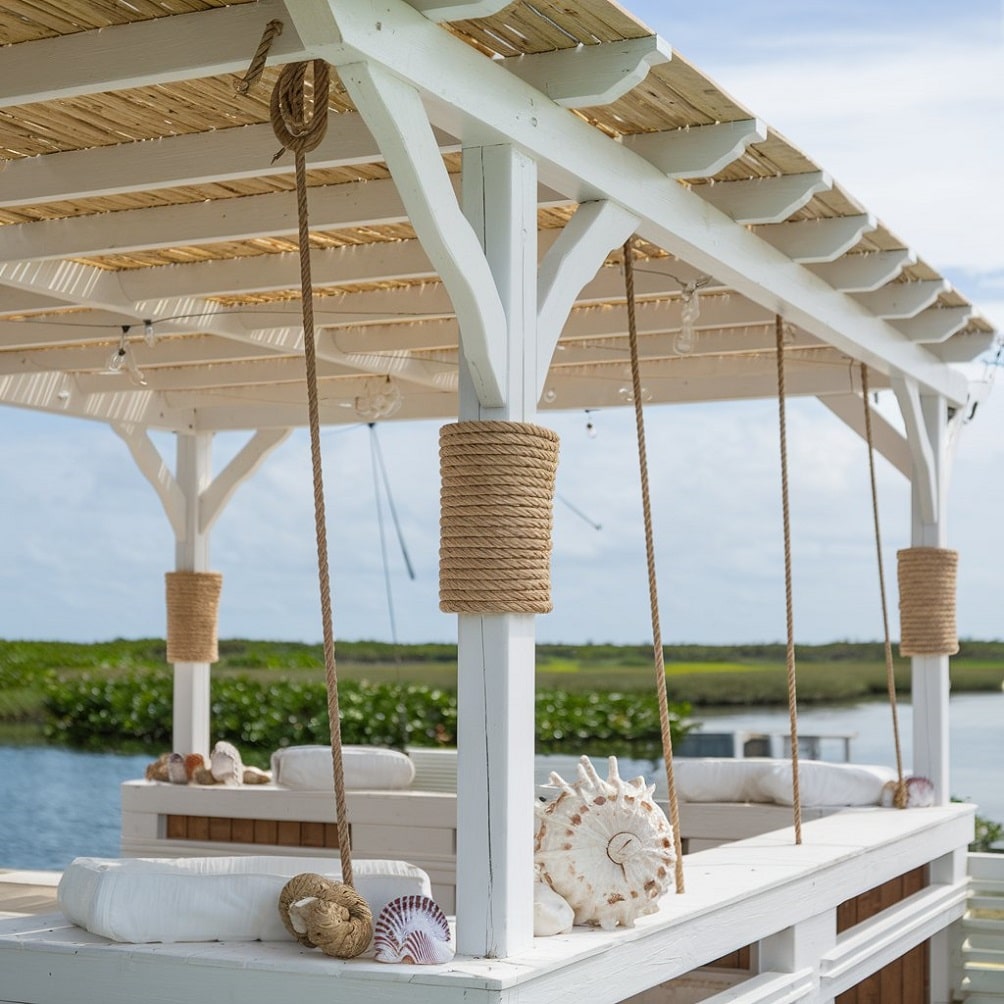 Coastal Pergola with Nautical Decor