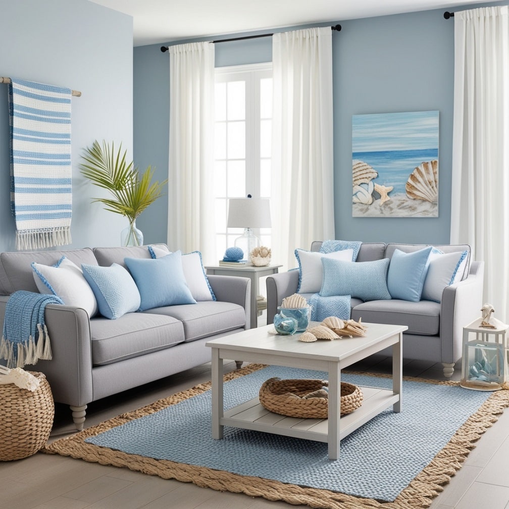 Coastal Vibes with Light Tones of Blue and Gray