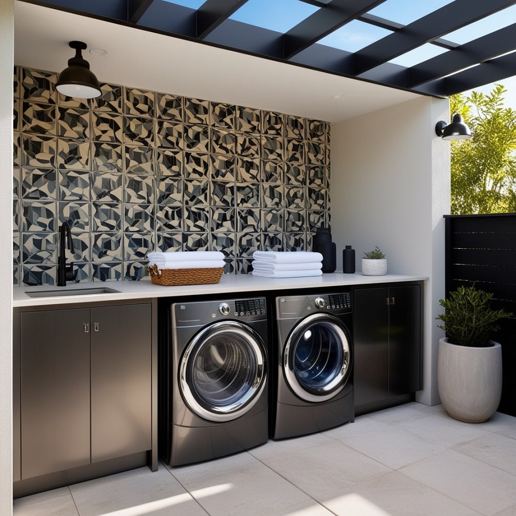 Contemporary Outdoor Laundry Room