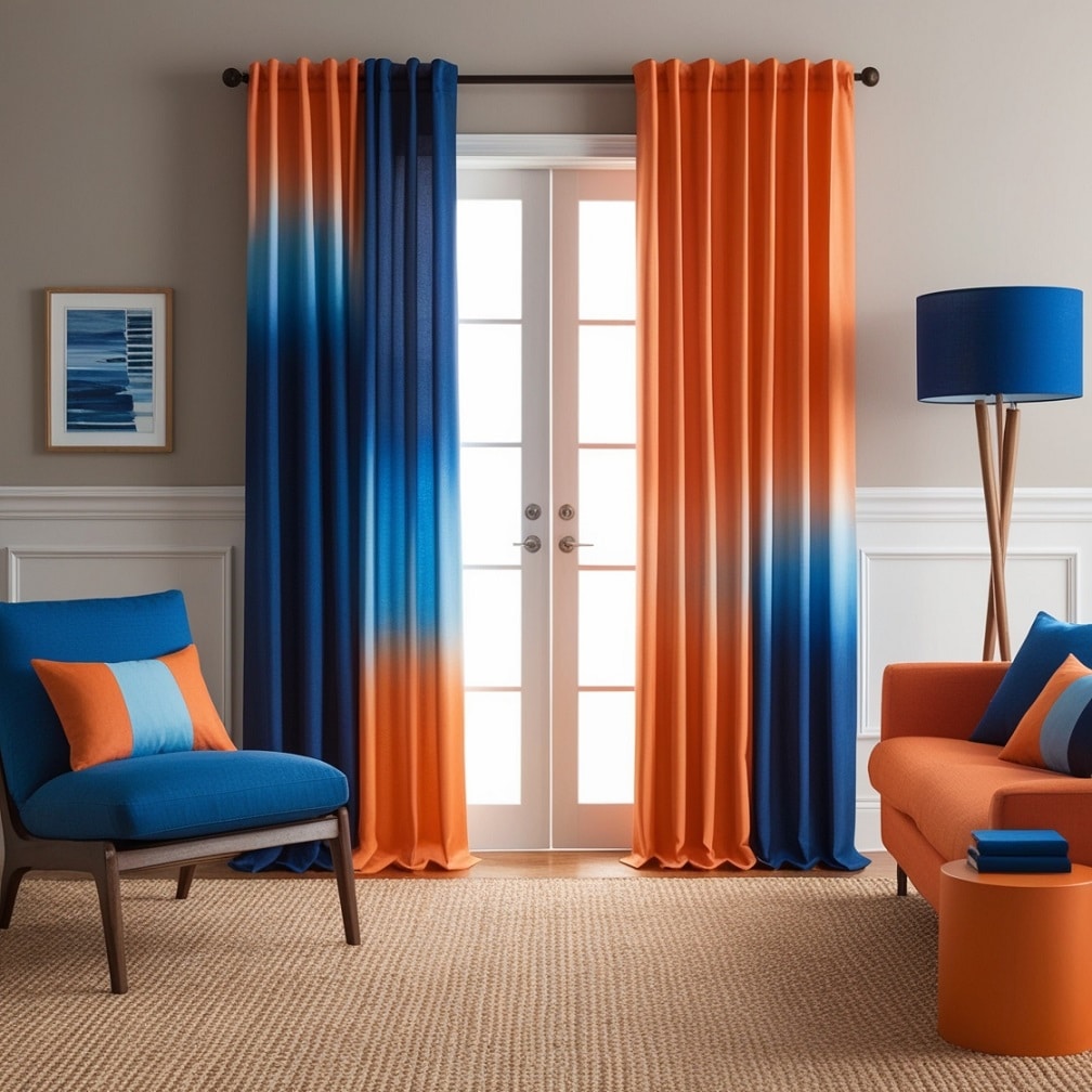 Dual-Colored Curtains for a Balanced Look