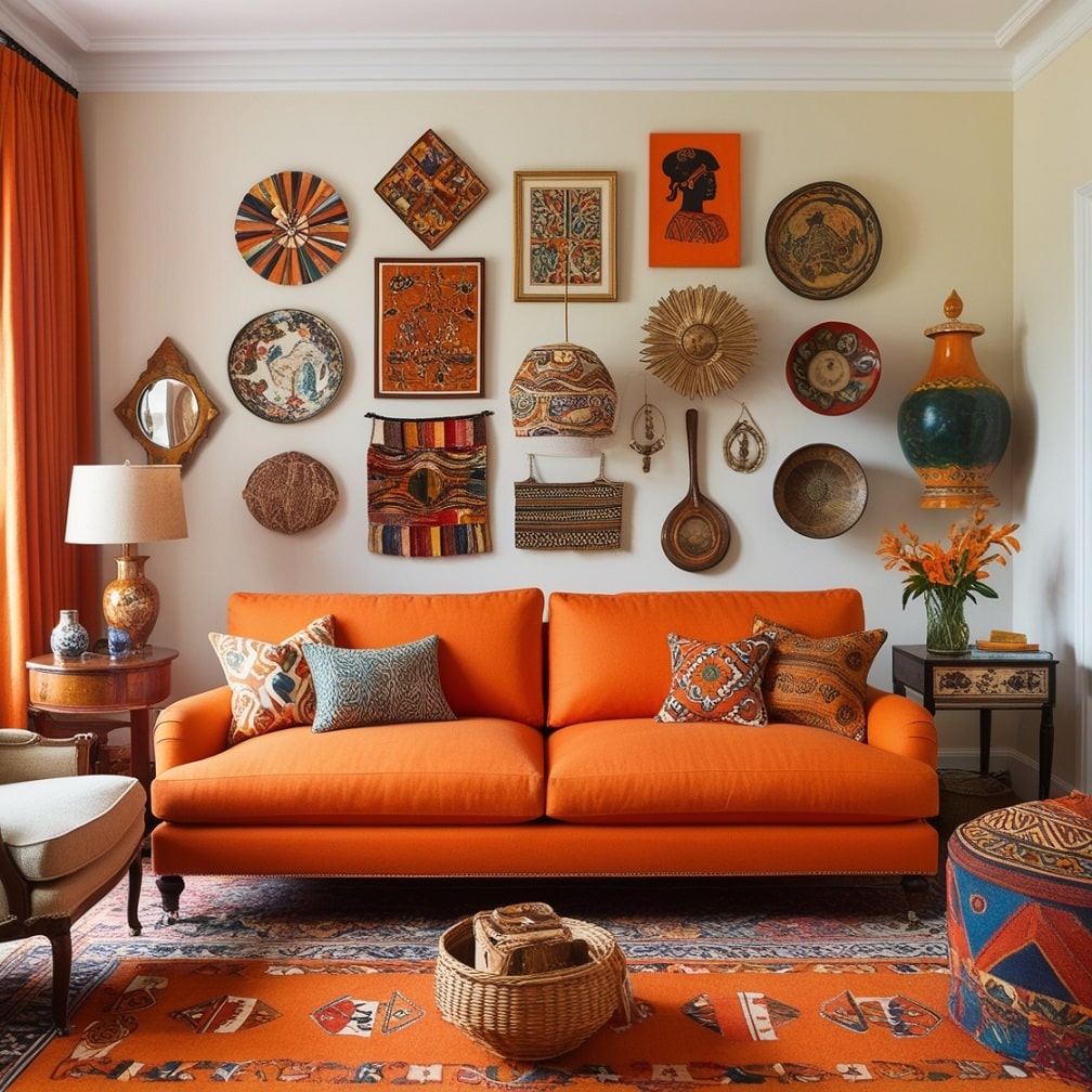 Eclectic Explorer A Worldly Mix with Orange as the Anchor