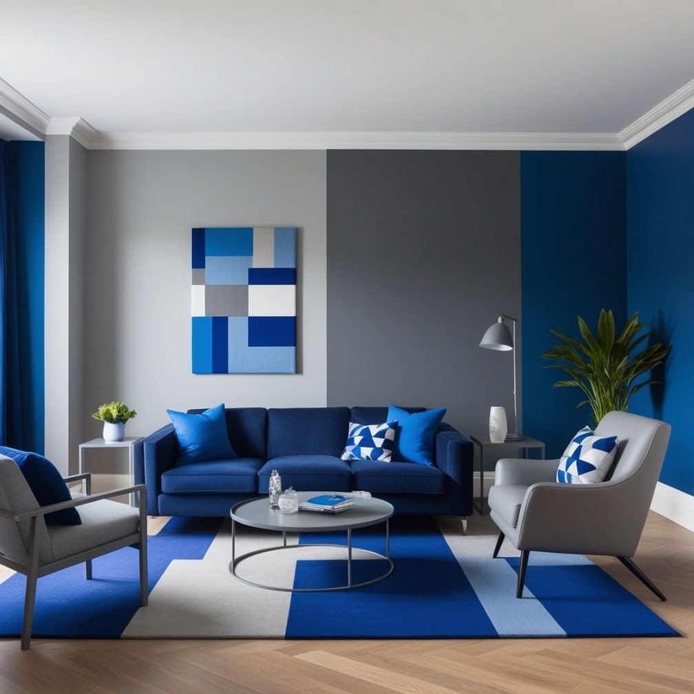 Gray and Blue Color Blocks for Bold Style