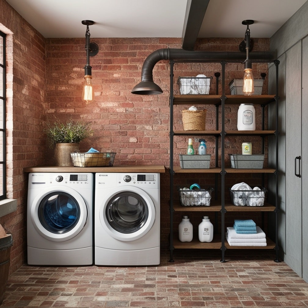 Industrial Style Laundry Room