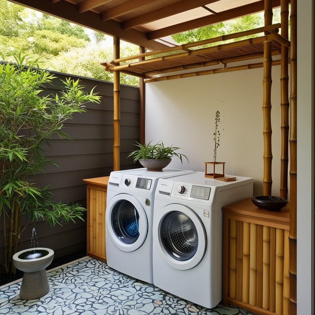 Japanese Zen Laundry Nook