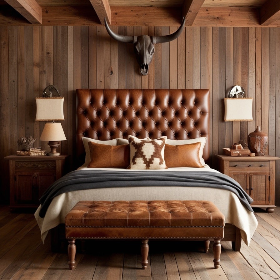 Leather Headboard for a Luxurious Western Feel