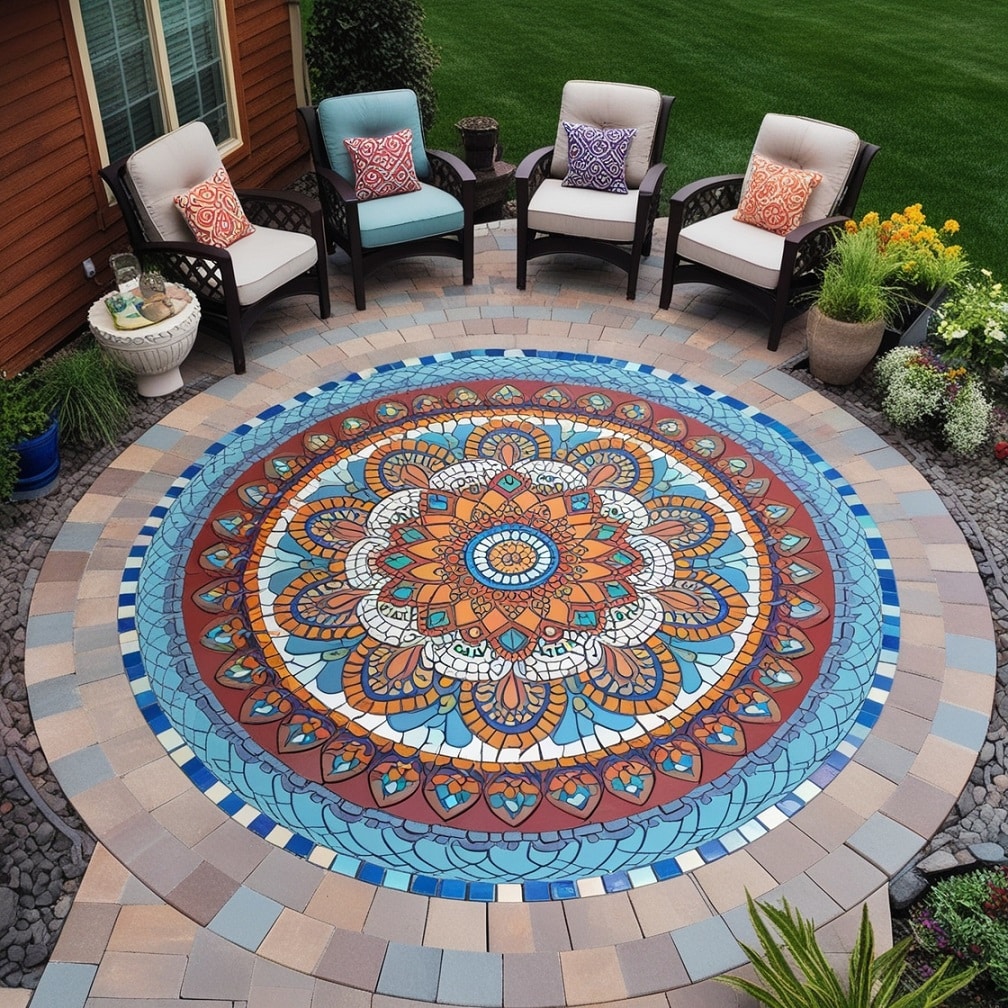 Mandala Mosaic Centering Your Patio with a Focal Point