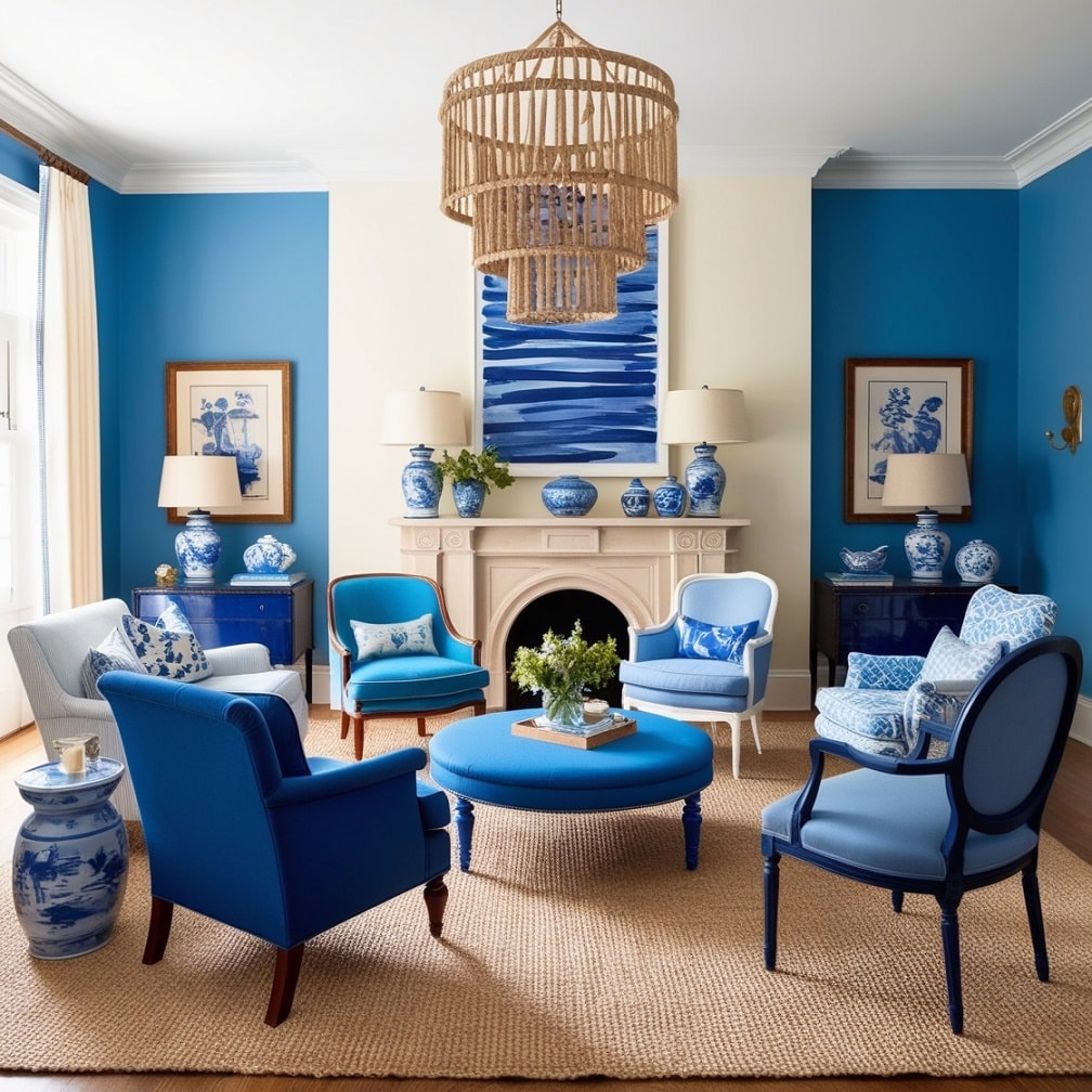 Mismatched Blue Chairs for an Eclectic Look