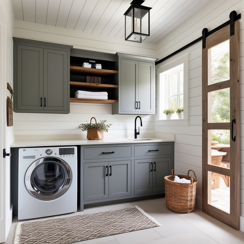 Modern Farmhouse Laundry Area