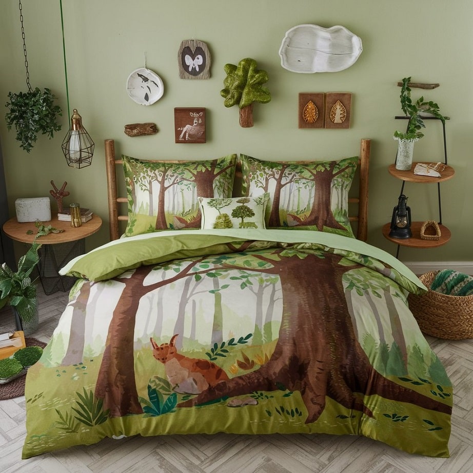 Nature-Inspired Bedding Leaves, Trees, and Woodland Creatures