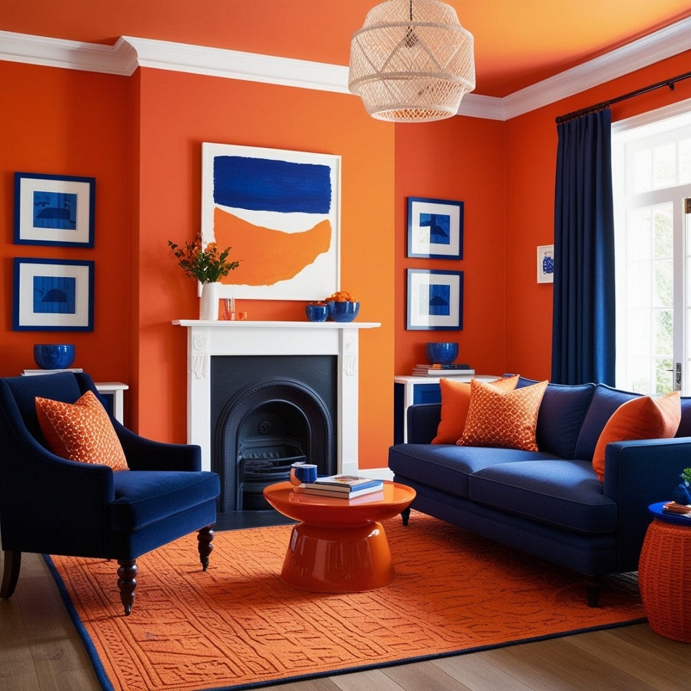 Orange Accent Wall for Warmth