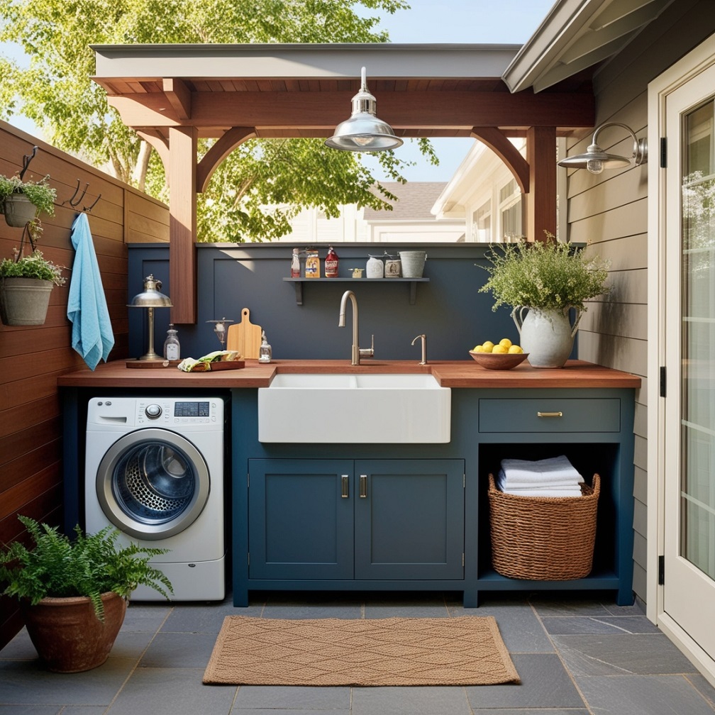 Outdoor Kitchen and Laundry Combo