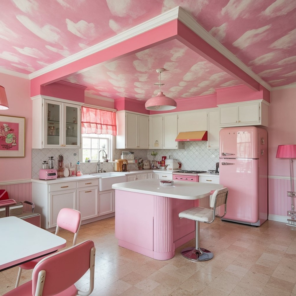 Pink Accented Ceiling