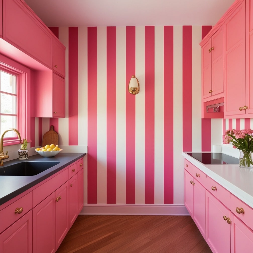 Pink Pinstripe Walls