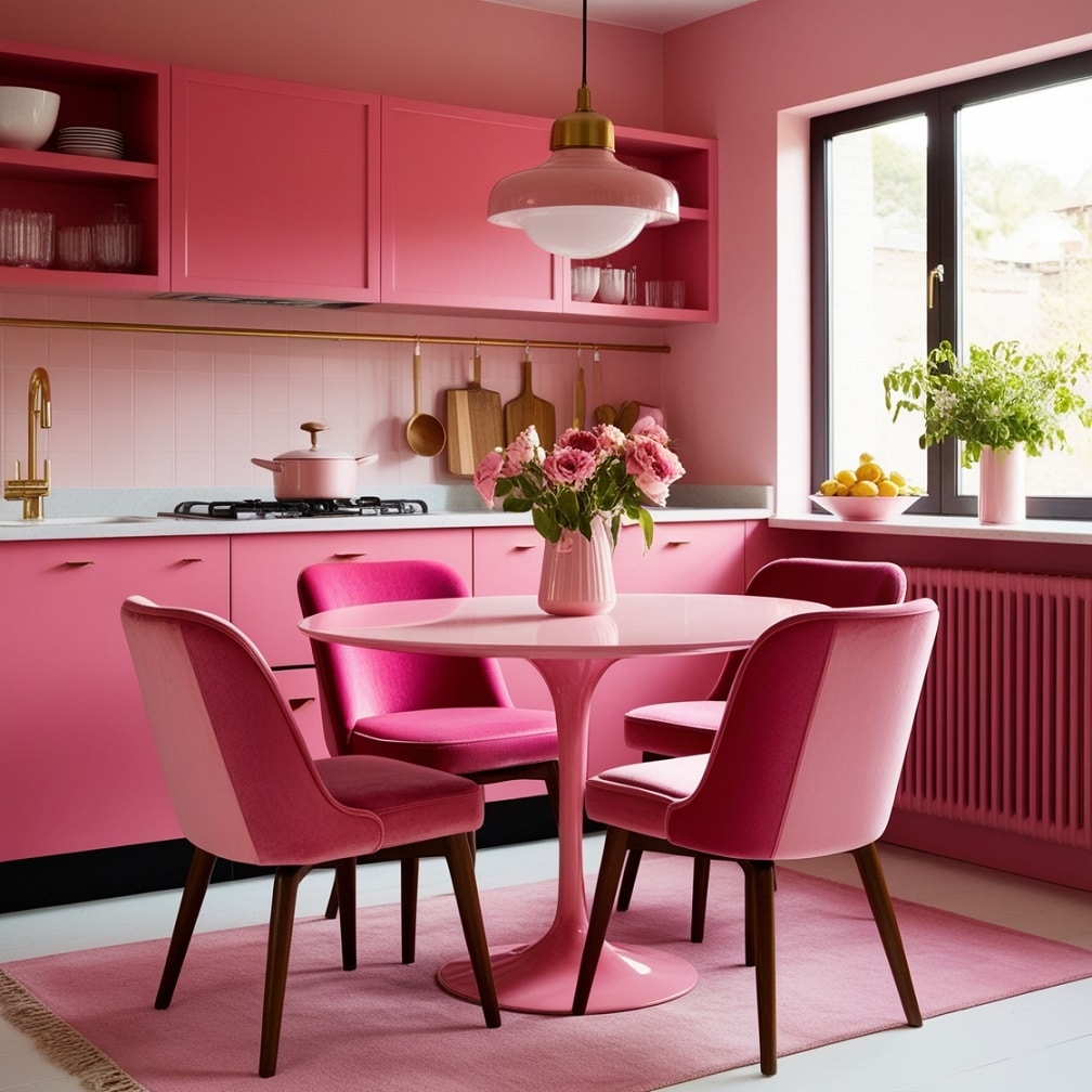 Pink Velvet Kitchen Chairs