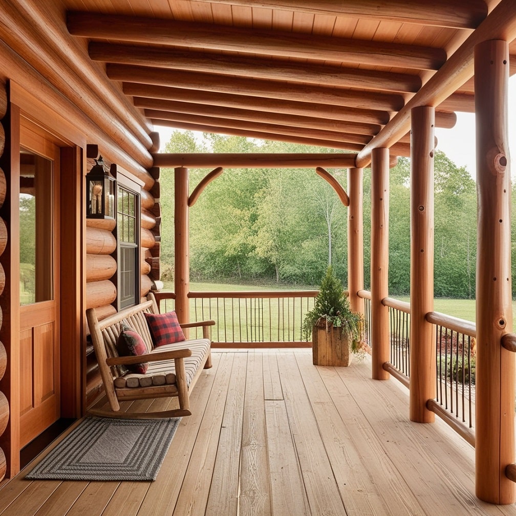 Rustic Log Pergola for a Cabin Aesthetic