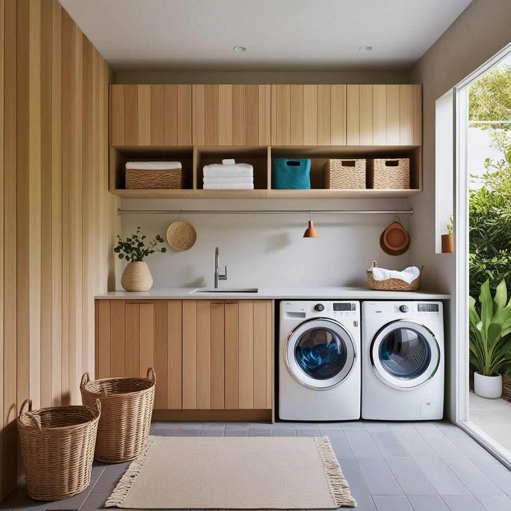 Scandinavian Simplicity Laundry Room