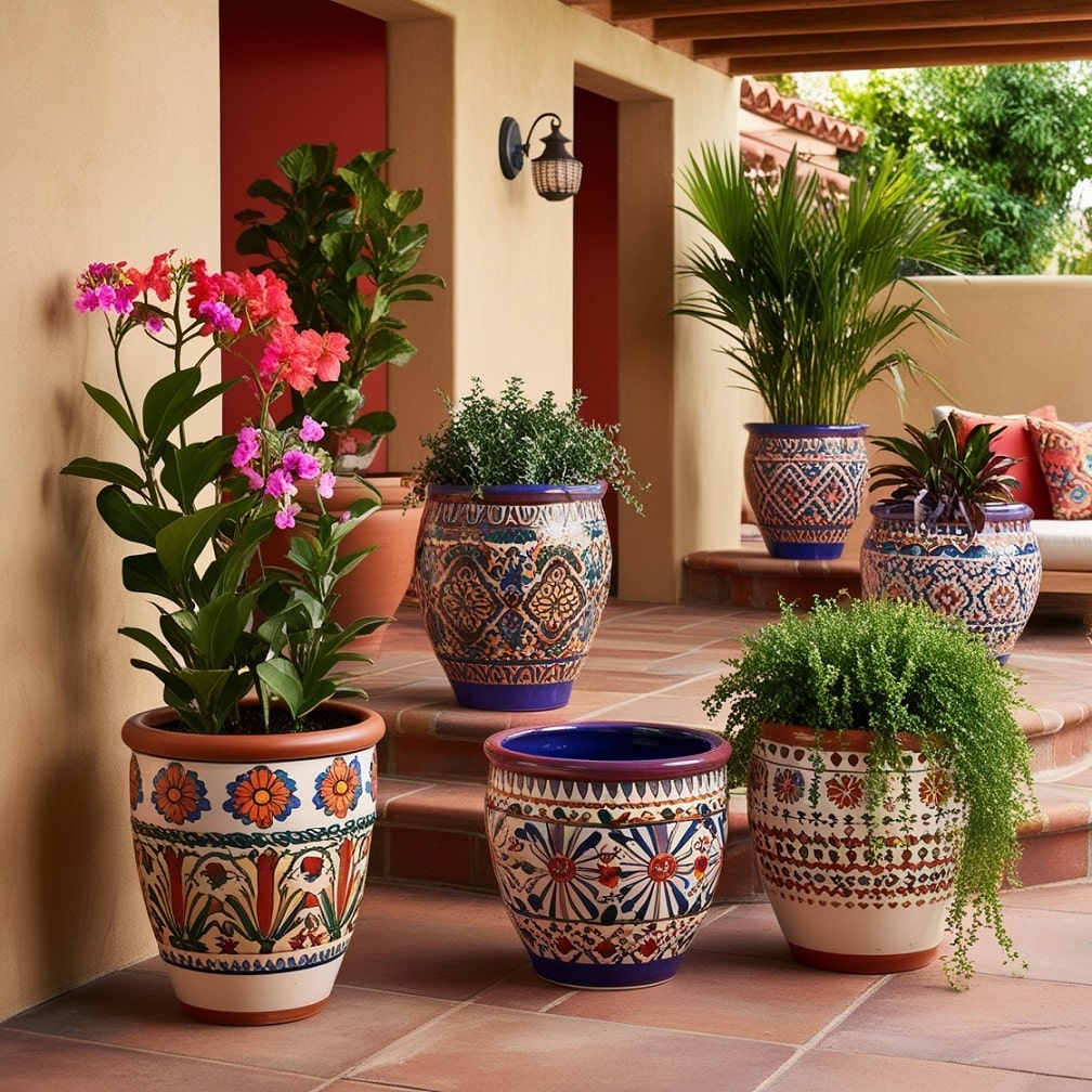 Talavera Planters Bursts of Color and Pattern