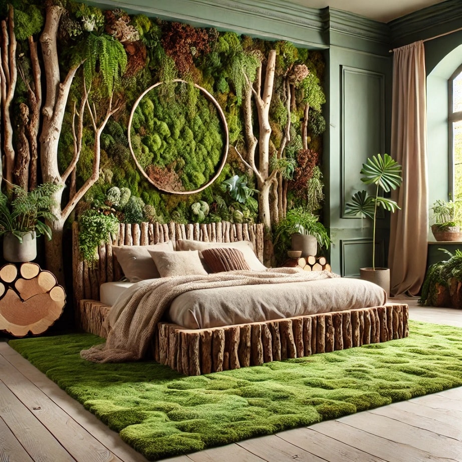 Texture Play Incorporating Moss, Bark, and Forest Floor Elements