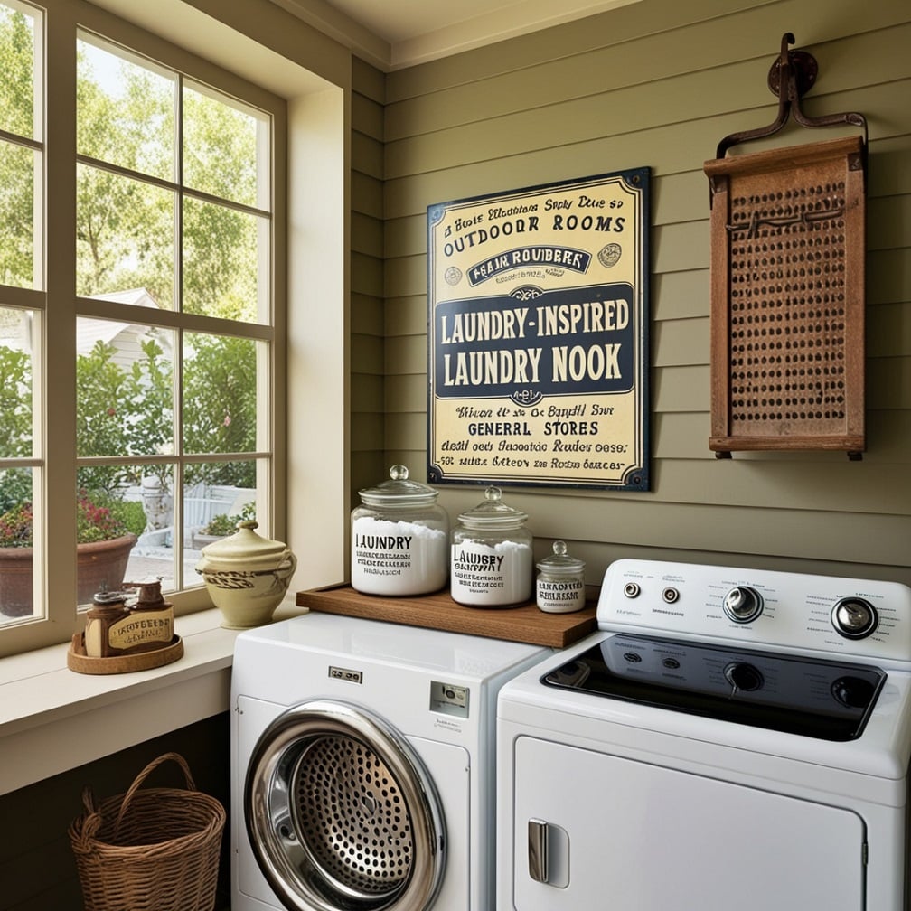 Vintage Inspired Laundry Nook