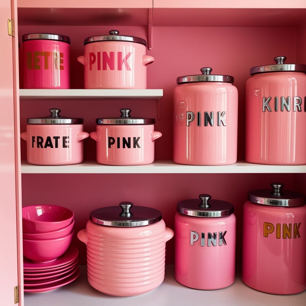 Vintage Pink Canisters