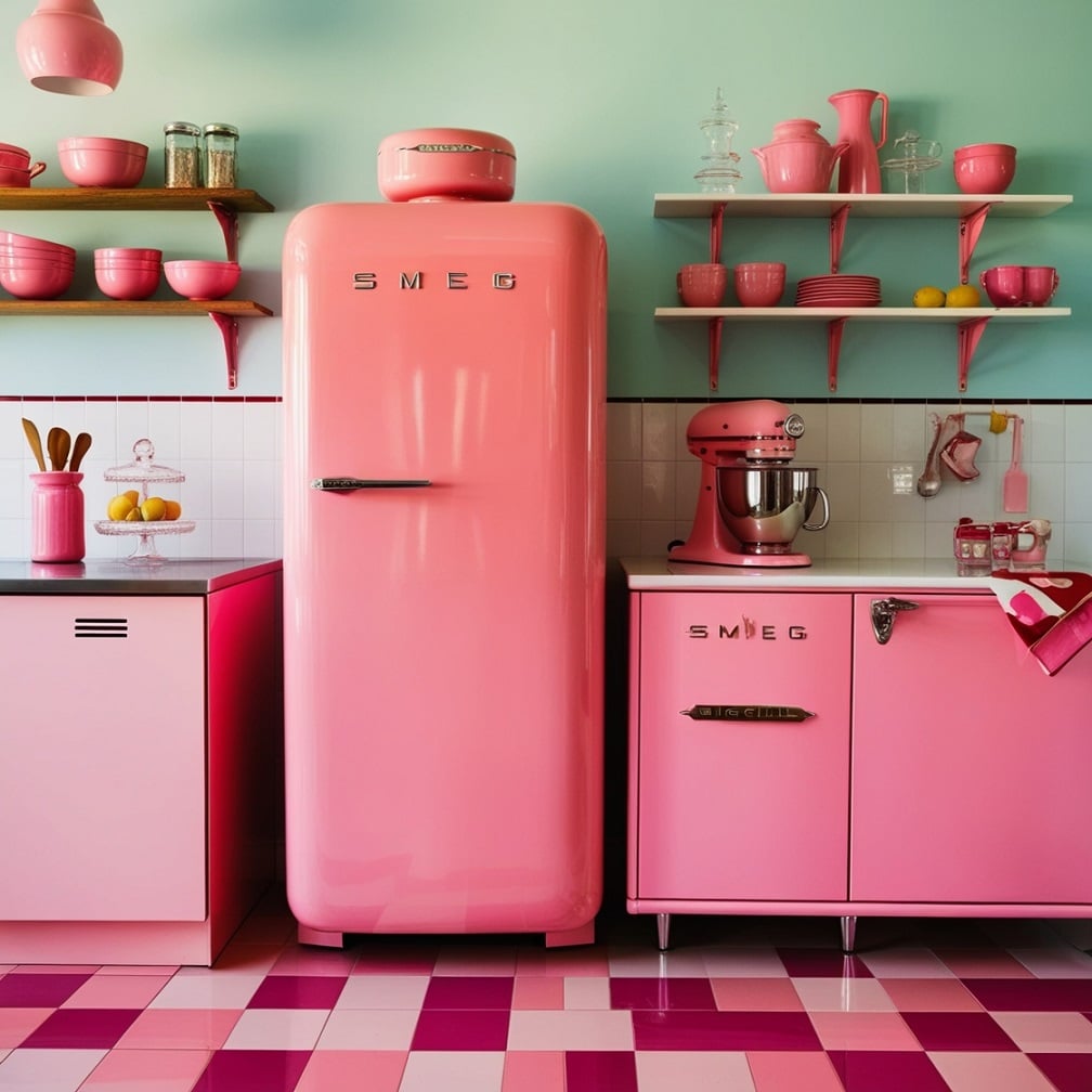 Vintage Pink Refrigerator