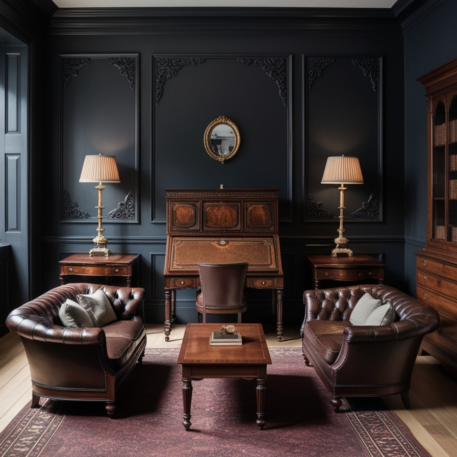 Antique Furniture, Dark Academia Living Room