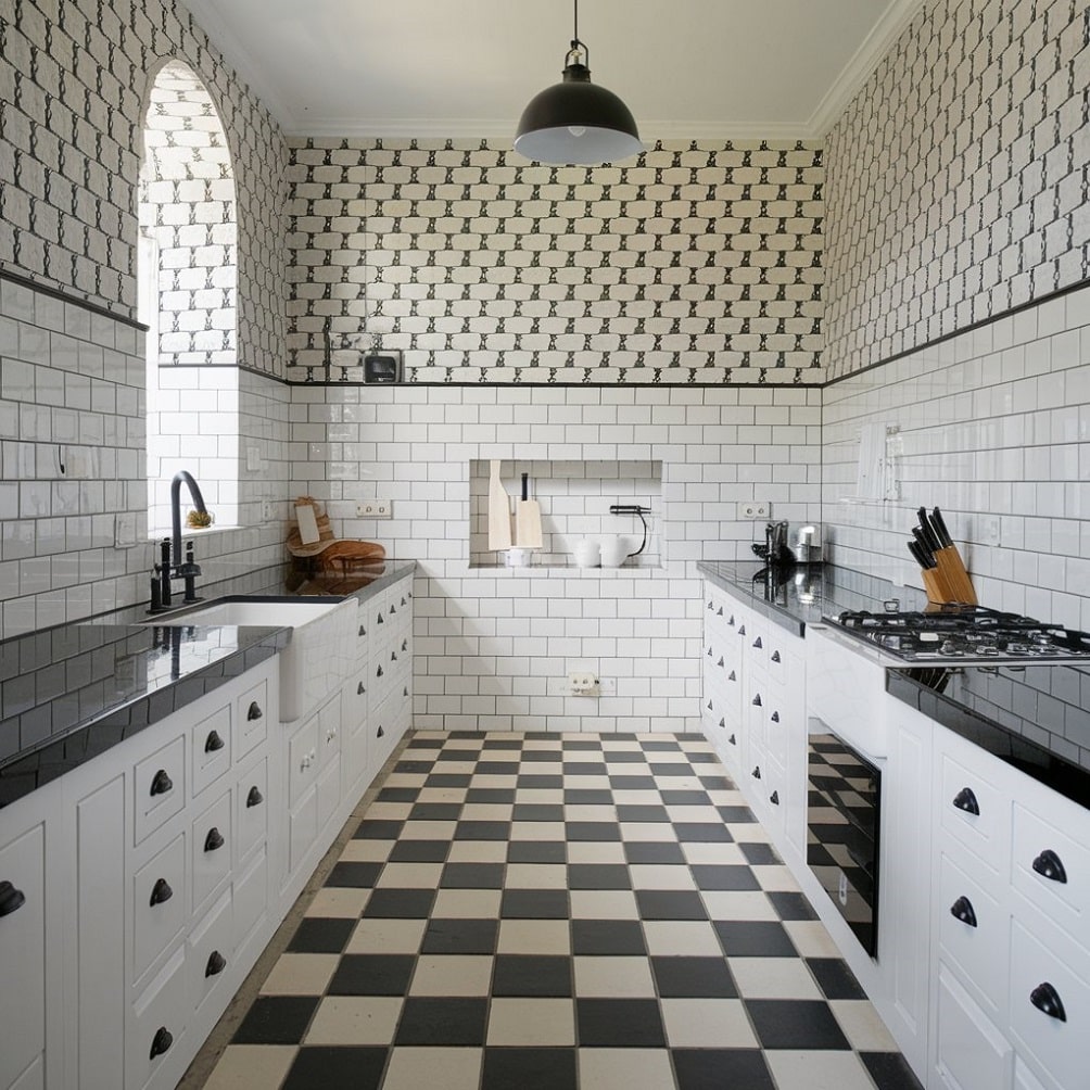 Black and White Tile Backsplash