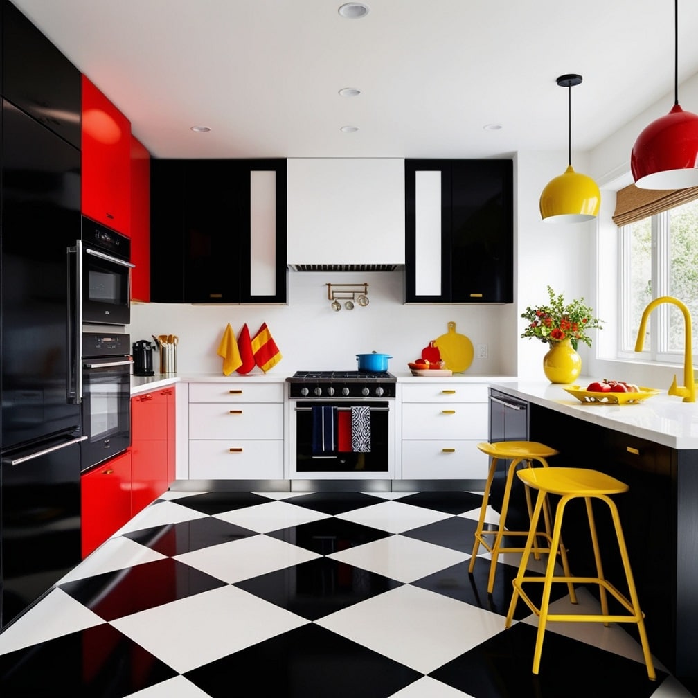 Black and White with Bold Color Pops