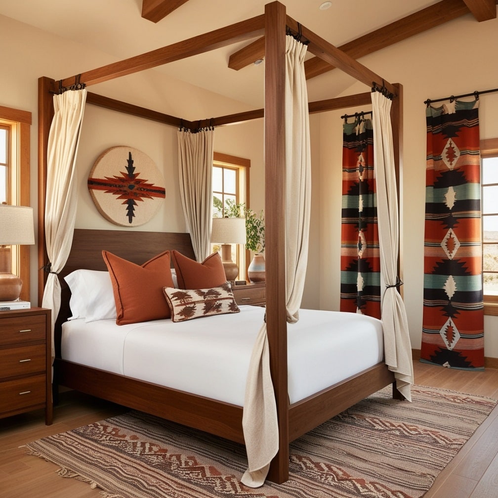 Canopy Beds with Southwestern Drapes