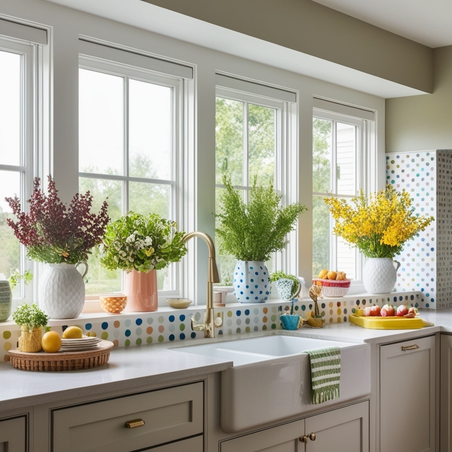 Color-Coordinated Displays, Kitchen Window Sill Ideas