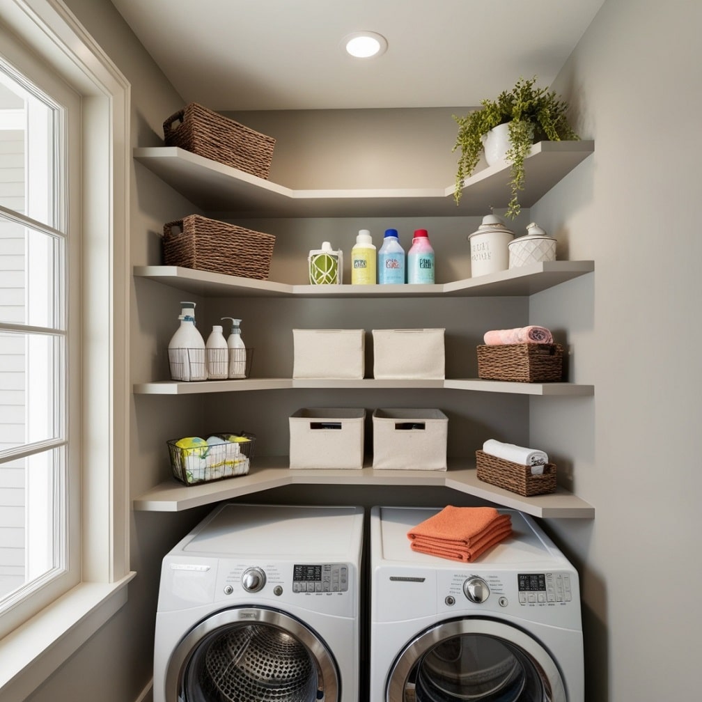 Corner Shelves for Unused Space