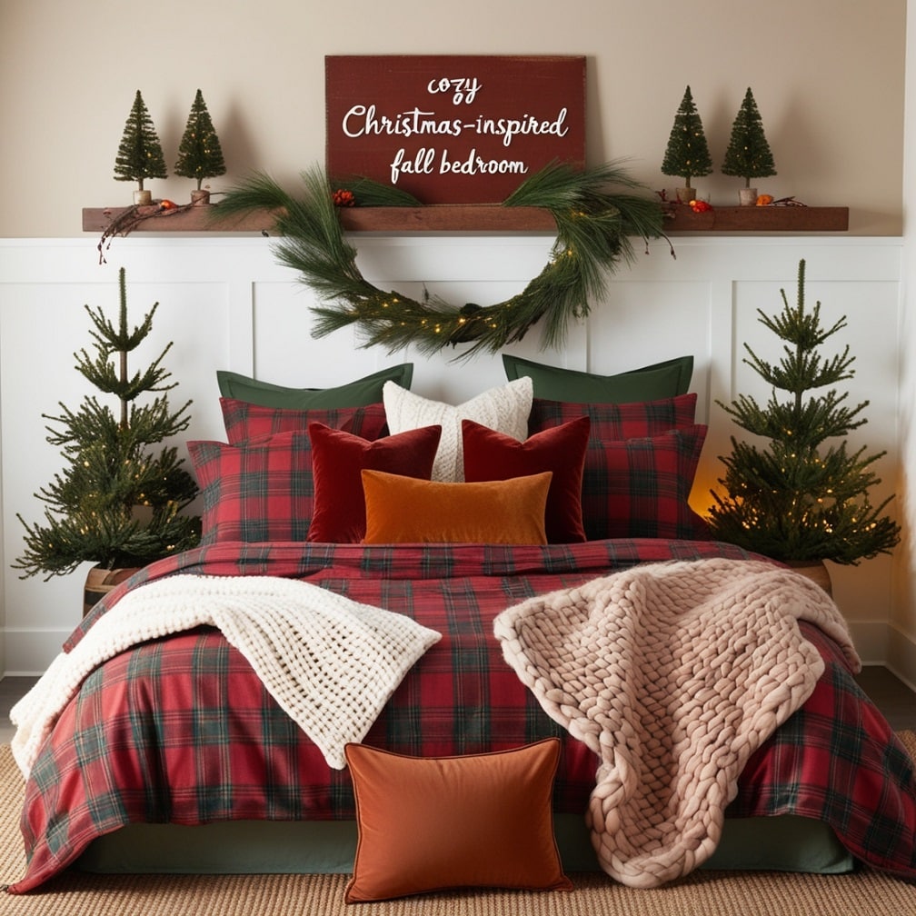 Cozy Christmas-Inspired Fall Bedroom