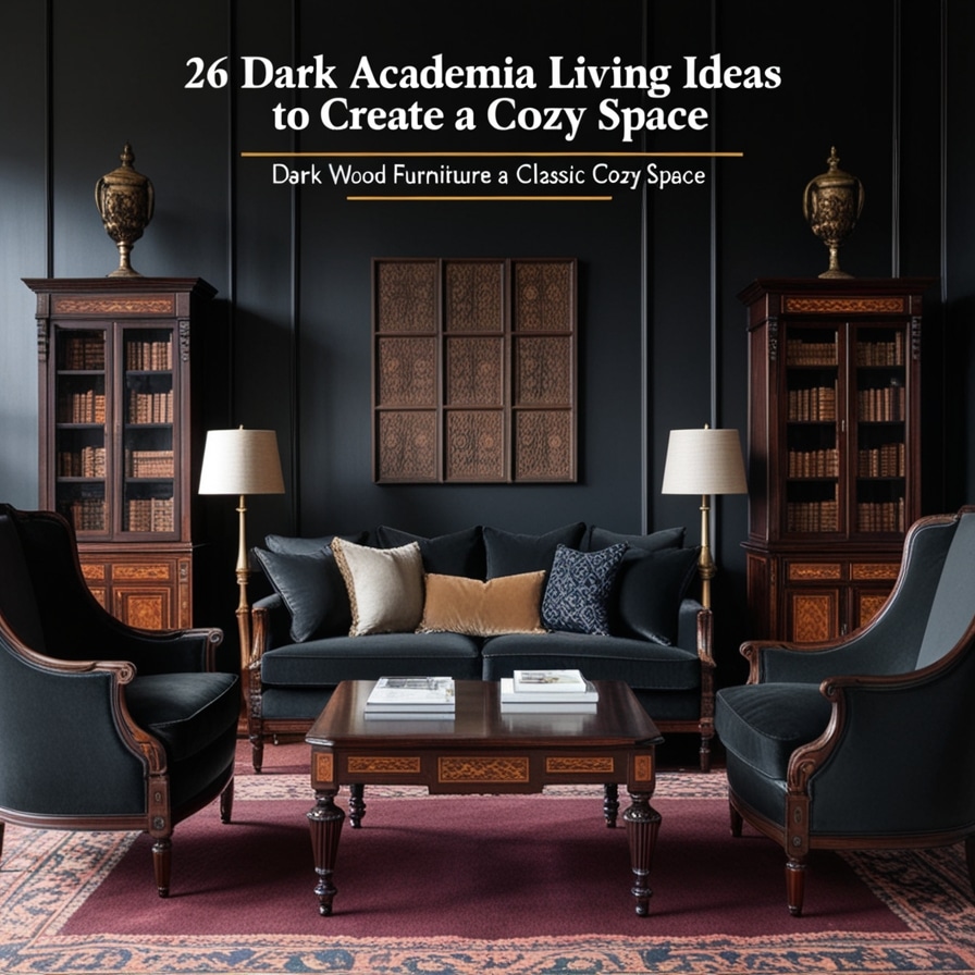 Dark Wood Furniture, Dark Academia Living Room