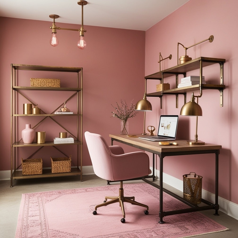 Dusty Pink and Industrial Brass