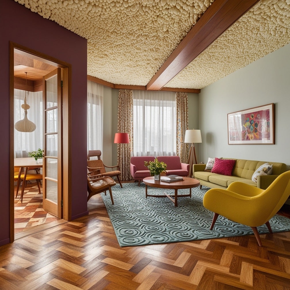 Exploring Retro Flooring and Ceiling Treatments