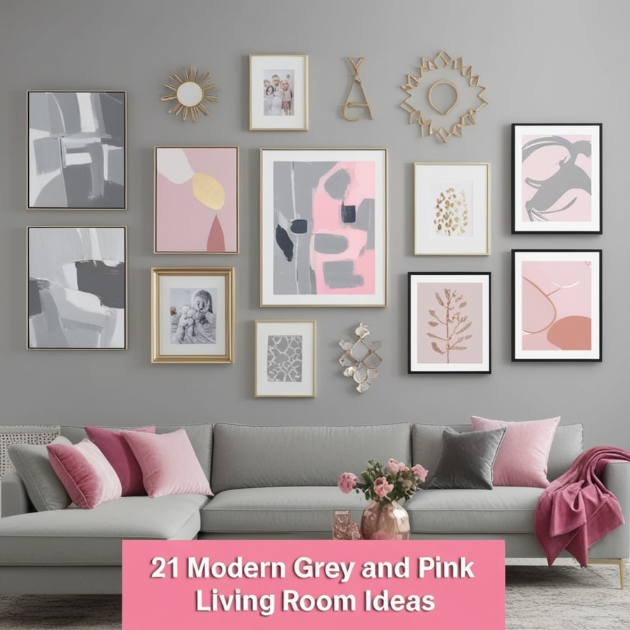 Grey and Pink Gallery Wall