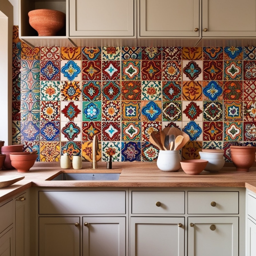 Handmade Tiles, Boho Kitchen Ideas