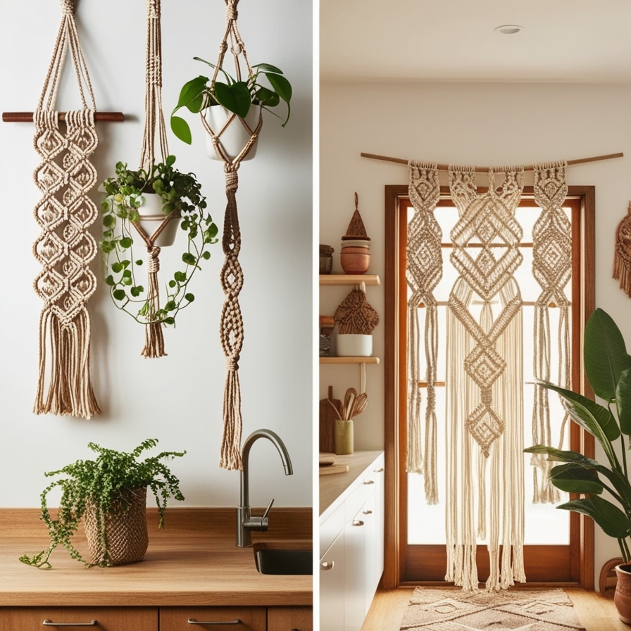 Macramé Accents, Boho Kitchen Ideas