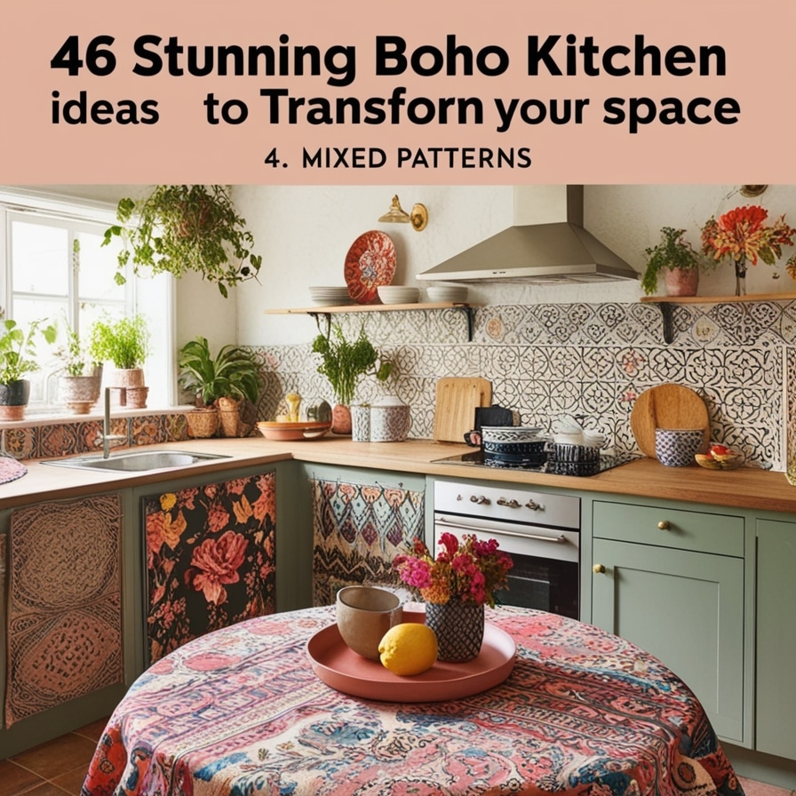 Mixed Patterns, Boho Kitchen Ideas